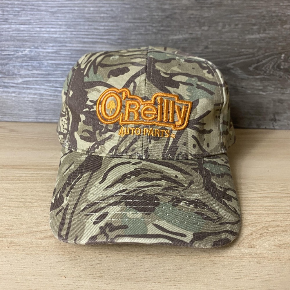 O'Reilly Auto Parts Hat Cap Strap Back Camouflage Camo Embroidered Promo Mens